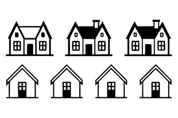 set of House Silhouette vector illustration