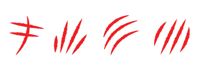 Claws scratches icons vector set. Claw marks. Hand drawn Animal's claws scratch. paws scratch . vector illustration eps 1111.