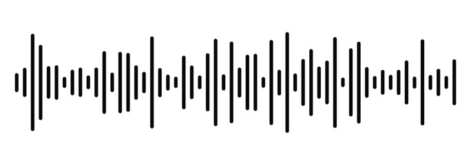 Black soundwave frequency icon set. music symbol, sound wave. podcast player interface. vector illustration eps 1111.