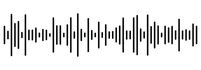 Black soundwave frequency icon set. music symbol, sound wave. podcast player interface. vector illustration eps 1111.