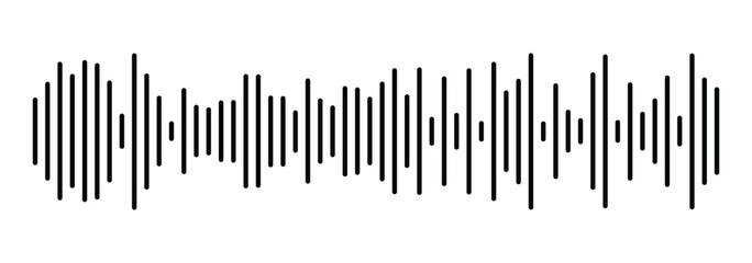 Black soundwave frequency icon set. music symbol, sound wave. podcast player interface. vector illustration eps 1111.