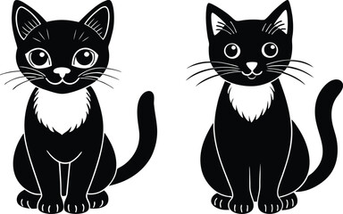 black and white cats