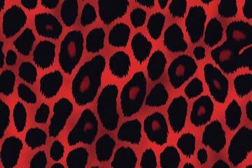Red leopard print, seamless pattern. Ideal for fashion, textiles, and vibrant designs.