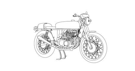 vintage motorcycle isolated on white