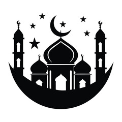 Vector Islamic Element, Vector Islamic Object. Vector element about ramadan, Eid Element  silhouette