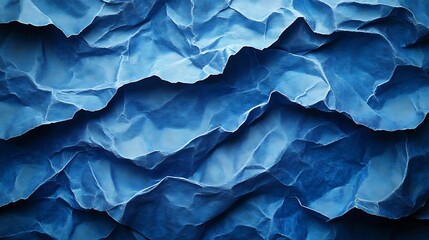 Obraz premium crumpled blue paper as a background, closeup of photo