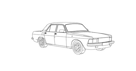 car hand drawing and sketch black and white.	