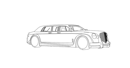 car hand drawing and sketch black and white.	