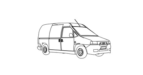 car hand drawing and sketch black and white.	