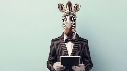 zebra business pinstripe tablet grey modern