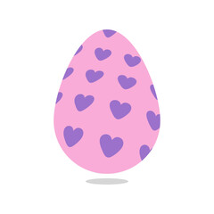 Pink easter egg with purple loves