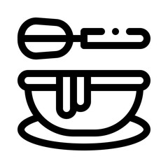 Whisk & Mixing Bowl line icon