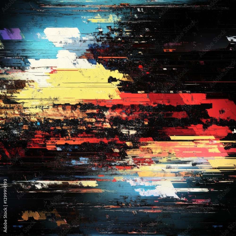 Fototapete abstract color fields: a textured composition of lines, shapes, and light in a modern style.