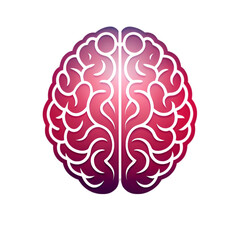 Obraz premium Human brain colourful icon on white background