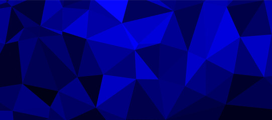 Indigo Depths: Abstract Polygonal Mosaic