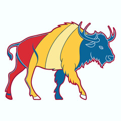 Buffalo Moose Silhouette vector illustration