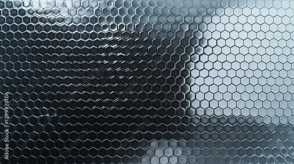 Fototapete metallic background with grid of hexagonal tiles creates modern and sleek appearance, reflecting light unique pattern. design is both futuristic and industrial, offering sense of depth and texture