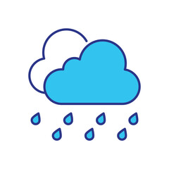Moderate Rain Icon vector stock illustration