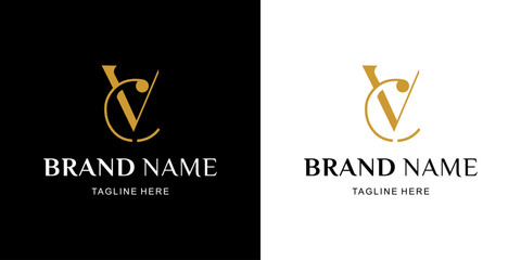 VC Monogram Letter Logo, Illustration, Design Inspiration, Vector, Icon