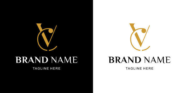 VC Monogram Letter Logo, Illustration, Design Inspiration, Vector, Icon