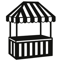 Obraz premium silhouette vector of ticket booth with striped awning