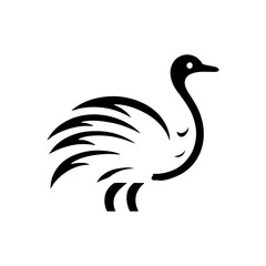 Elegant Ostrich Silhouette Logo