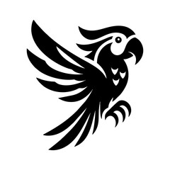 Elegant Tribal Parrot Silhouette