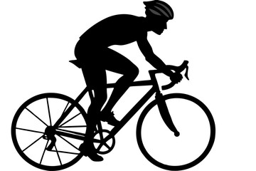 Cyclist Man Silhouette vector illustration