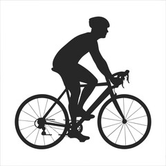 Cyclist Man Silhouette vector illustration