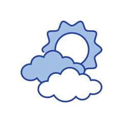 Overcast Clouds Icon vector stock illustration