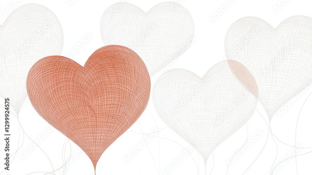 Poster heart shaped balloon with string floating against a bright blue sky background