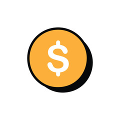 Dollar coin icon logo design template isolated illustration