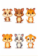New cartoon flat small animal border elements