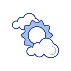 Partly Sunny Icon vector stock illustration