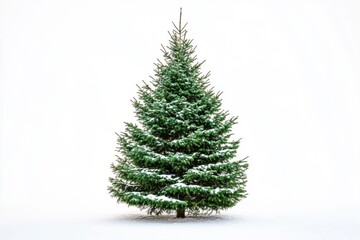 Obraz premium Festive christmas tree decoration on white backdrop ideal for winter celebrations and seasonal home styling