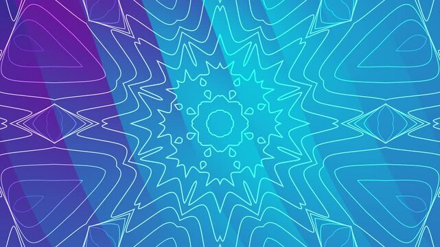 Mesmerizing purple and blue gradient background with intricate neon mandala and geometric patterns. Perfect for futuristic, artistic, and spiritual visuals. High-resolution and visually dynamic.