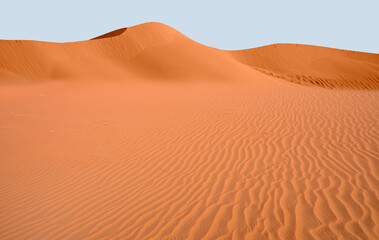Beautiful sand dunes in the Sahara desert with amazing cloudy sky - Sahara, Morocco