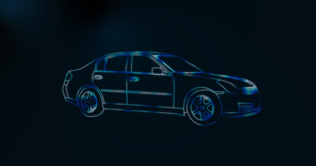 car hand drawing and sketch black and white.	