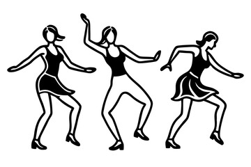 Obraz premium Women street dance Silhouette vector illustration