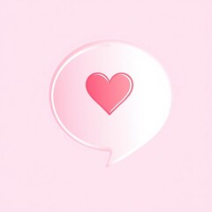 Pink Heart in Speech Bubble - A Symbol of Love and Communication