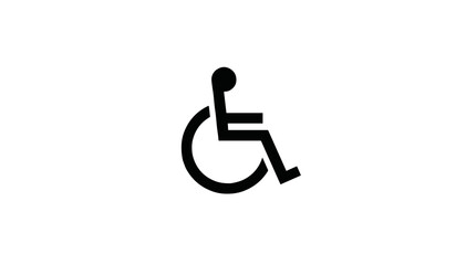 icon, Disabled person wheelchair icon in a modern design on a white background