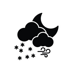 Night Heavy Snow Icon vector stock illustration