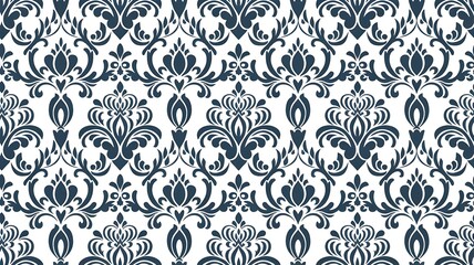 Regal Elegance Seamless Royal Damask Floral Pattern for Timeless Interiors