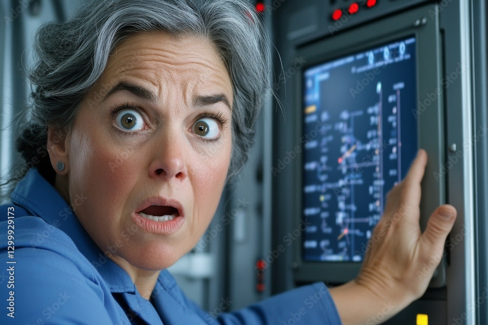 Poster A scientist analyzing seismic activity on a digital screen, monitoring an impending earthquake