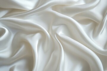 Obraz premium Elegant silky white fabric texture for upscale designs and sophisticated backgrounds in fashion and interior decor