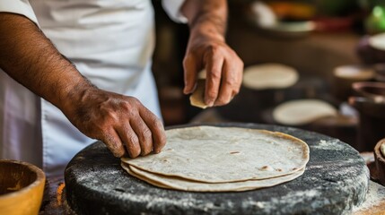 A Chef Making Authentic Tortillas