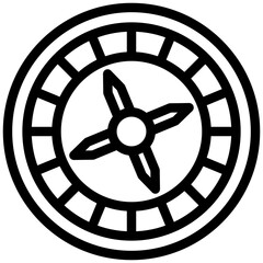 Fototapeta premium Casino black outline, mini illustration icon. use for modern concept, print, UI, UX kit, web and app development. Vector EPS 10, related to entertainment, festival, funfair and hobbies.