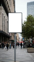 Blank Signage on City Street, Advertisement Mockup, Urban Setting