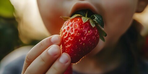 Obraz premium strawberry in hand