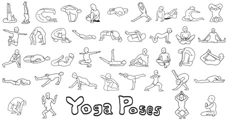 Clip art set of yoga poses
